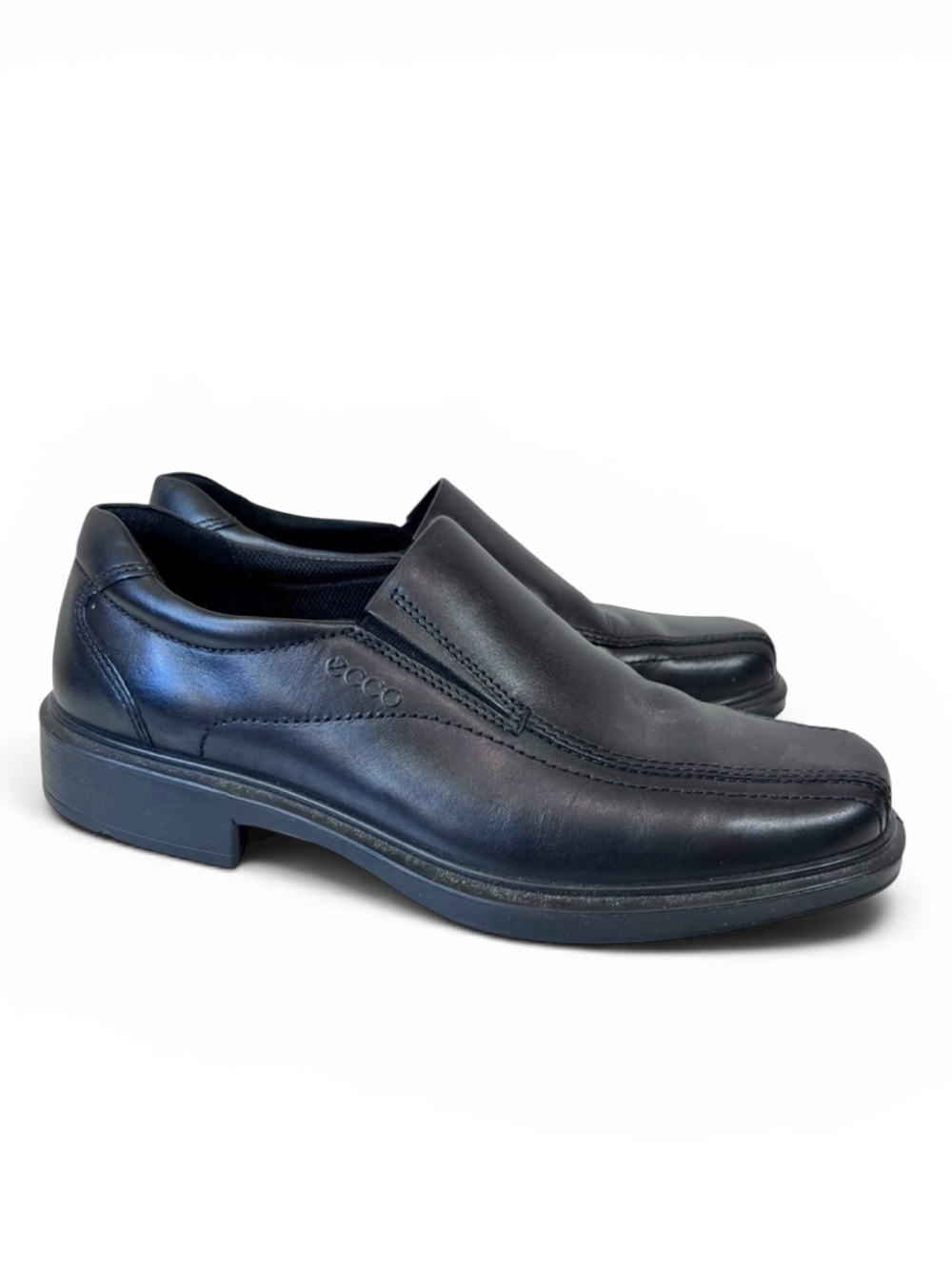 Ecco Helsinki Black Leather Slip-On Comfort Casual Dress Shoe